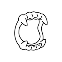 a line drawing of a ring with claws on it